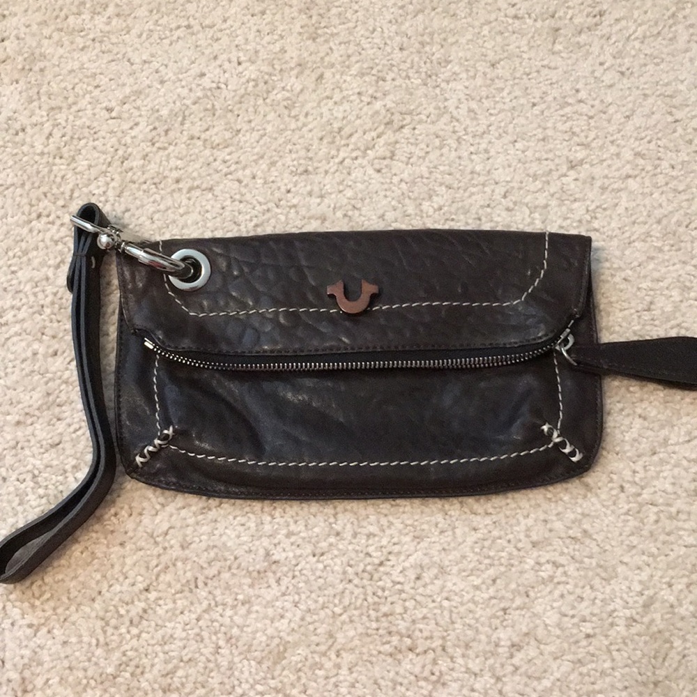 NWOT True Religion leather wristlet